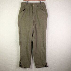 WW2 Pants Mens 30 X 29 Olive Green Wool Heavyweight Slash Pockets 1940 96